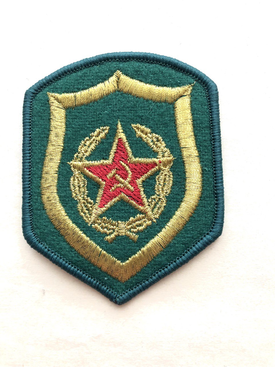 Нарукавный знак (шеврон) ПВ СССР (пограничные войска) Вышитый люрекс