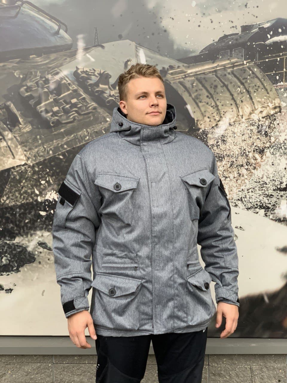 Куртка Шторм утеплённая с мембраной Grey