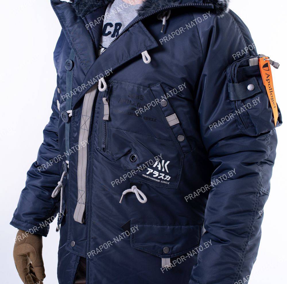 Куртка зимняя мужская Apolloget SAPPORO STEEL BLUE