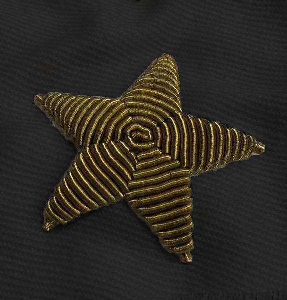 Звезда вышитая СССР канитель 1шт чёрная основа