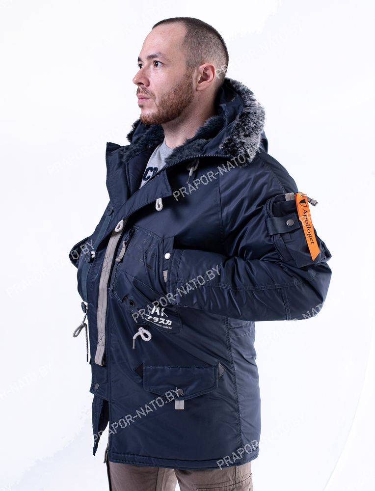 Куртка зимняя мужская Apolloget SAPPORO STEEL BLUE