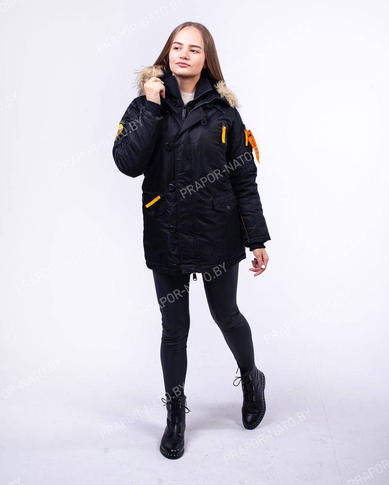 Куртка зимняя  женская Apolloget WMN HUSKY Black and Yellow
