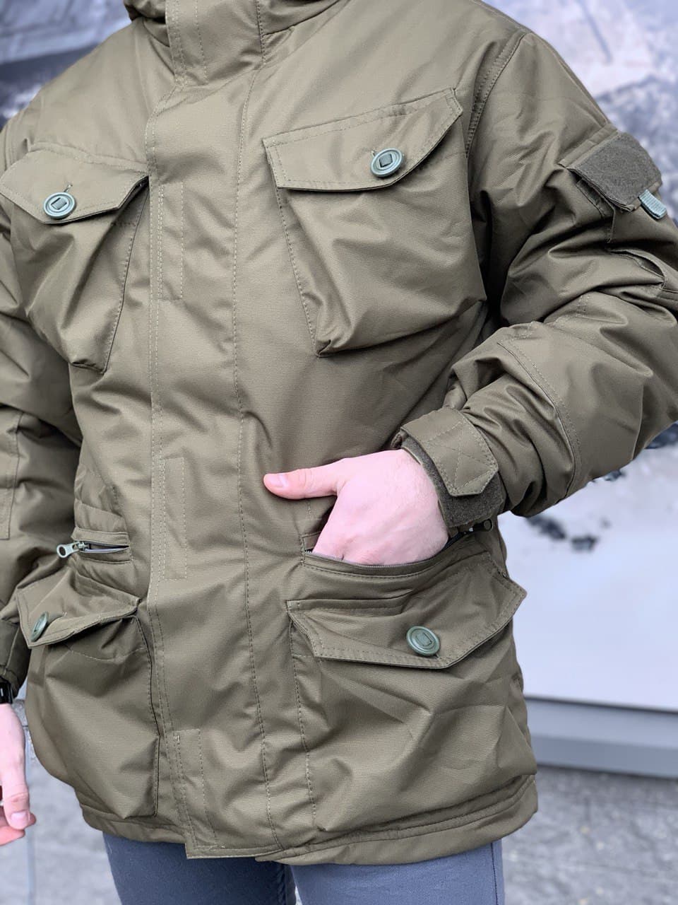Куртка Шторм утеплённая с мембраной Olive