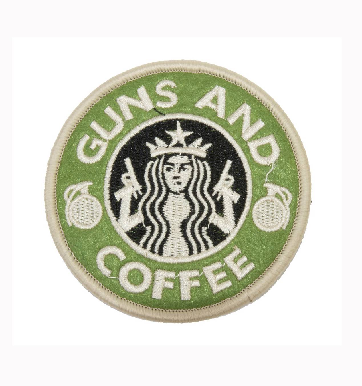 Нашивка "Guns And Coffee" на липучке