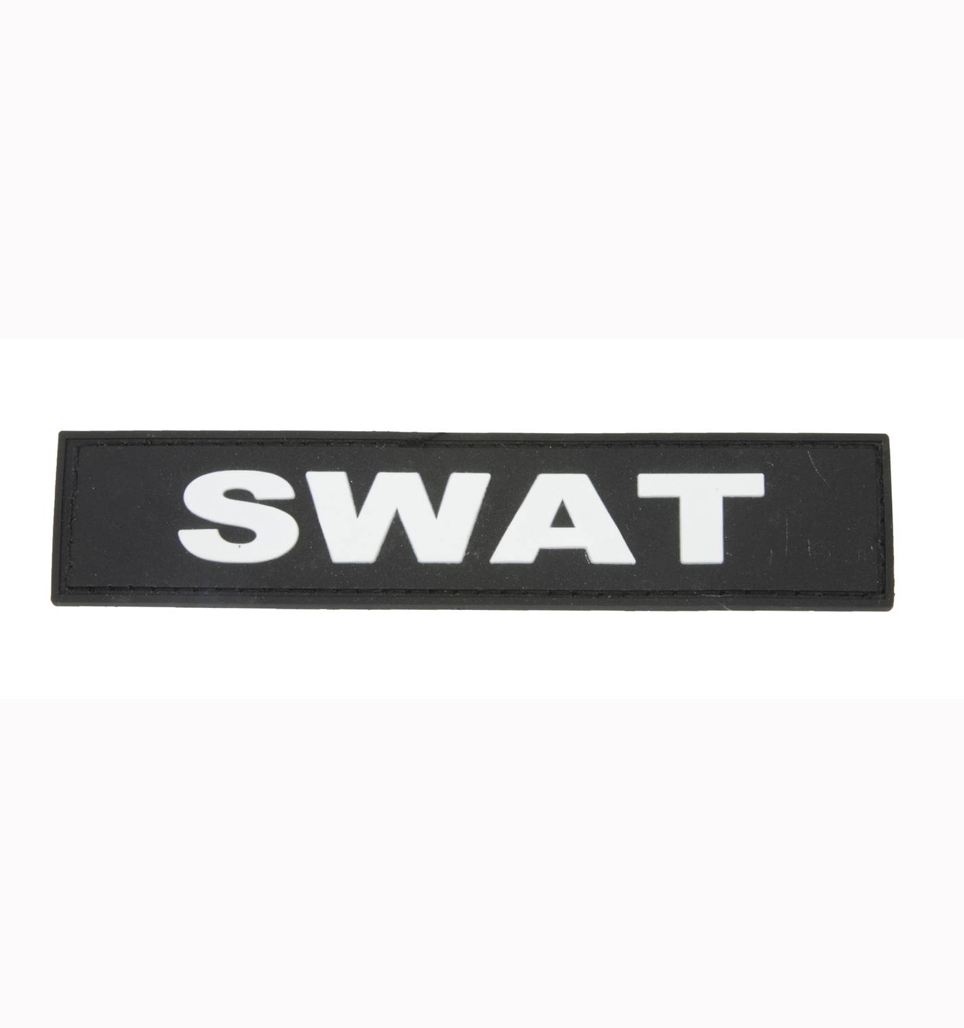 Нашивка PVC/ПВХ с велкро "SWAT" белый на черном 120х25мм