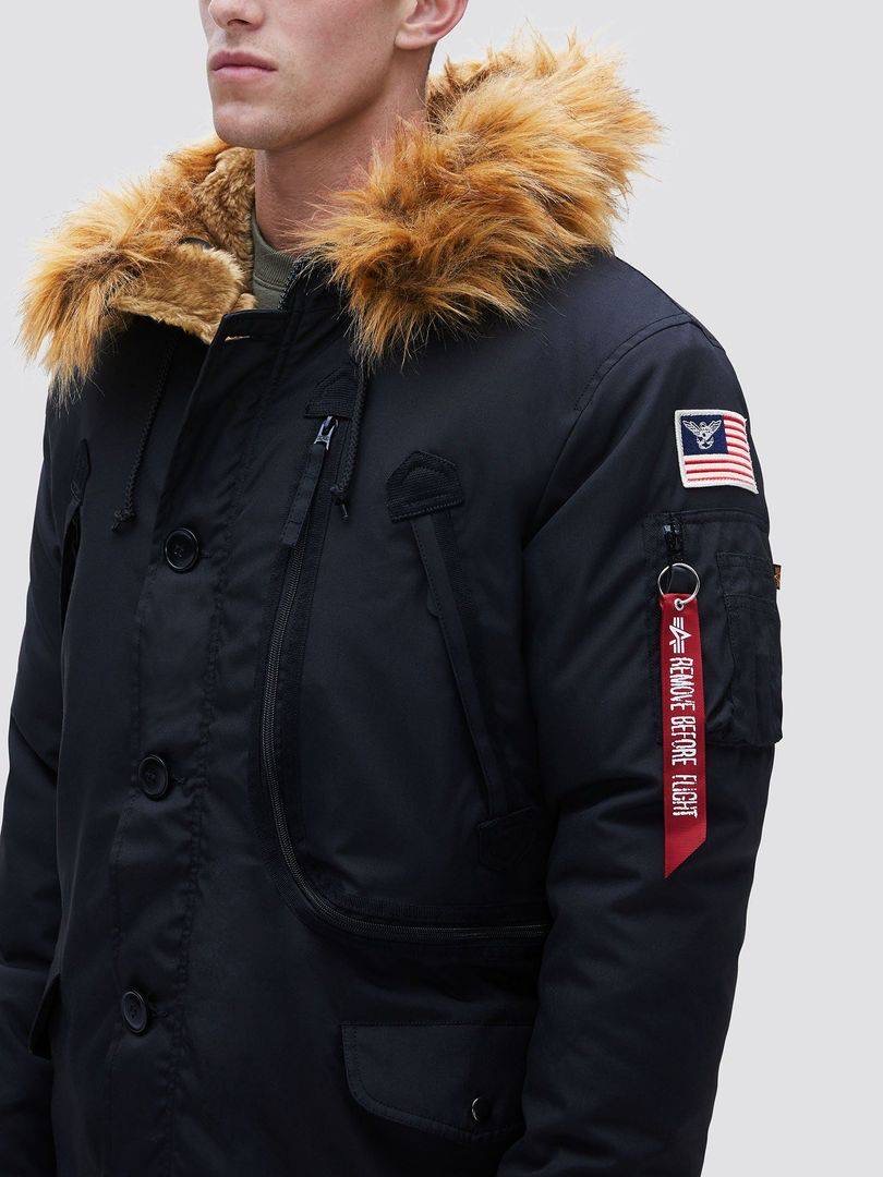 Куртка зимняя Аляска Alpha Industries N-3B ALPINE Parka Black