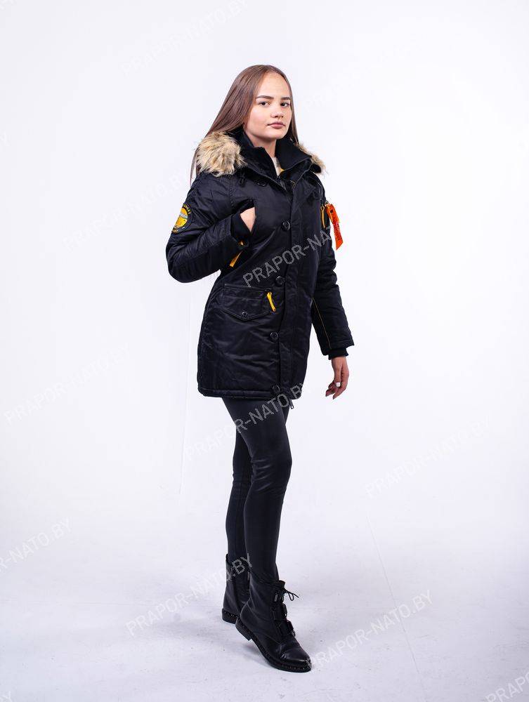 Куртка зимняя  женская Apolloget WMN HUSKY Black and Yellow
