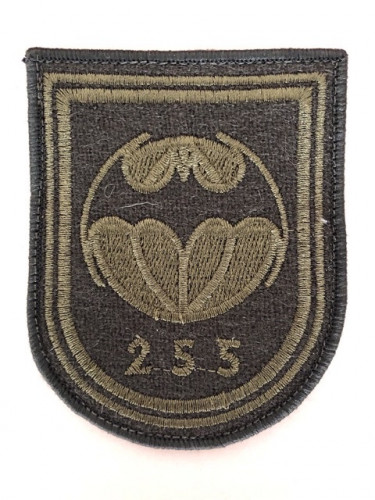 Шеврон 255 отдельный радиотехнический полк на боевую форму оливковый одноцветный вышитый на липучке